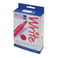 Drywipe whiteboard and flipchart marker pens - pack of 10 pens