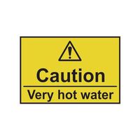Caution very hot water warning sign