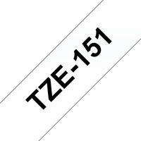 Brother TZe151 Ruban stratifié COMPATIBLE d'étiquettes - Texte noir sur fond transparent - Largeur 24mm x 8 mètres