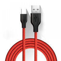 Cellect USB-A - Type-C szövetborítású adatkábel 1m piros-fekete (MDCU-TEXT-TYPEC-R)
