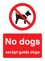 SPARTEX 23603E NO DOGS EXCEPT GUIDE (200X150MM)S/A VINYL