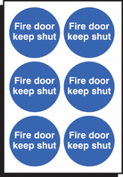 SPARTEX 51637 FIRE DOOR KEEP SHUT 65MM DIA - SHEET OF 6