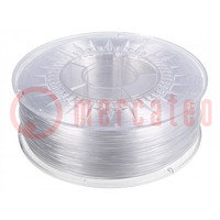 Filament: PET-G; Ø: 1,75mm; transparent; 220÷250°C; 1kg