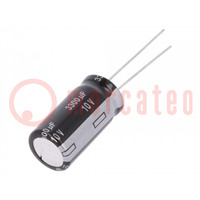 Capacitor: electrolytic; THT; 3300uF; 10VDC; Ø12.5x25mm; Pitch: 5mm