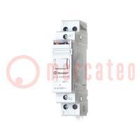 Relay: installation; bistable,impulse; NO x2; Ucoil: 24VAC; 16A