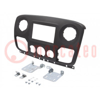 Radio frame; Nissan,Opel,Renault; 2 DIN; matt black