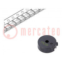 Transductor de sonido: señalizador piezoeléctrico; freson: 4kHz