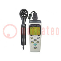 Thermoanemometer; LCD; Velocity measuring range: 0.4÷25m/s