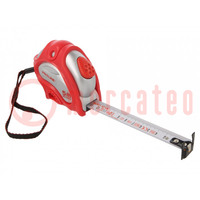 Measuring tape; L: 5m; Class: II; white; double-sided