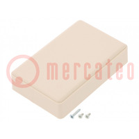 Enclosure: multipurpose; X: 58mm; Y: 90mm; Z: 22mm; ABS; ivory