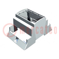 Enclosure: for DIN rail mounting; Y: 110mm; X: 71.3mm; Z: 62mm; grey