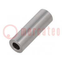 Spacer sleeve; 15mm; cylindrical; stainless steel; Out.diam: 5mm