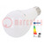 LED lamp; warm white; E27; 220/240VAC; 1250lm; P: 15W; 200°; 3000K