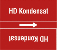 Rohrmarkierungsband ohne Gefahrenpiktogramm - HD Kondensat, Rot, 10.5 x 12.7 cm