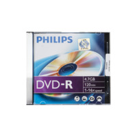 DVD-R Philips 4.7 GB írható 16x slim tokos