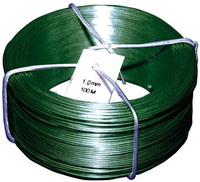 Drut w zwoju, PVC, zielony 1,4/0,9 mm x 50 m