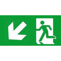 CUBE-LUX Piktogramm Rettungsweg abwärts links