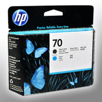 HP Druckkopf C9404A 70 2-farbig matt schwarz+cyan