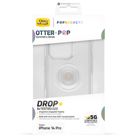OtterBox Otter+Pop-hoesje voor iPhone 14 Pro, schokbestendig, valbestendig, beschermhoes met PopSockets PopGrip, 3x getest volgens militaire standaard, transparant