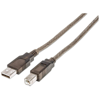 Manhattan 510424 cavo USB 11 m USB 2.0 USB A USB B Argento