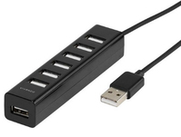 Vivanco 36661 Schnittstellen-Hub USB 2.0 480 Mbit/s Schwarz