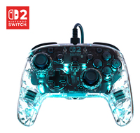 Turtle Beach Afterglow Clear Mando de juego RGB con cable para Nintendo Switch 2