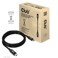 CLUB3D Cable bidireccional USB4 Gen3x2 Tipo-C 8K60Hz, Datos 40Gbps, PD 240W(48V/5A) EPR M/M 2m / 6.56ft