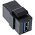 InLine USB 3.1 Keystone Einsatz, USB-A Buchse / Buchse, gewinkelt, schwarz