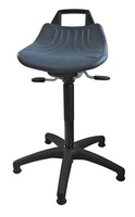 Drehhocker m.Bodengleitern PU-Schaum blau Sitz-H.490-680mm: Detailansicht 1