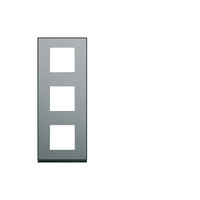 Plaque gallery 3 postes verticale 71mm placage steel (WXP2143)