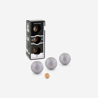 3 Semi-soft Stainless Steel Competition Petanque Boules - 76mm 700 Plain