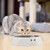 Relaxdays Katzenspielzeug mit Maus, HBT: 7,5x25,5x25,5 cm, interaktive Katzenspiele, Katzenrondell elektrisch, weiß/grau