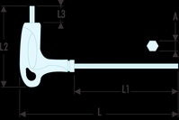 Facom 84TZ.10SLS Stiftschluessel T-Griff 6-Kant SLS 10 mm