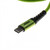 2in1 adatkábel, C típusú USB, villámhoz, nejlon, 1 m, zöld-fekete