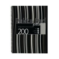 Pukka Pad Stripes Polypropylene Wirebound Jotta Notebook 200 Pages A4 (Pack of 3) Black