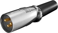 Mikrofonstecker, XLR-Stecker (3-Pin), 3 Pin - mit vergoldeten Kontakten und geschraubter Zugentlastu