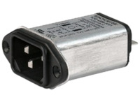 IEC-Stecker-C14, 50 bis 60 Hz, 4 A, 250 VAC, 1.5 mH, Flachstecker 6,3 mm, 4300.5