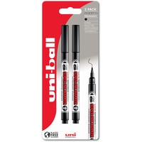 Uni Super Ink Permanent Marker Bullet Tip 0.9mm Line Black Plastic Free Packaging (Pack 2)