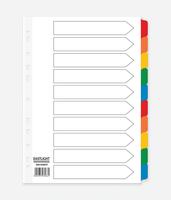 ValueX Divider 10 Part A4 Card White with Coloured Mylar Tabs
