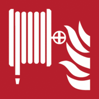 Brandschutzschild - Löschschlauch, Rot, 20 x 20 cm, Aluminium, Kaschiert