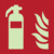 Brandschutzschild - Feuerlöscher, Rot, 20 x 20 cm, Folie, Selbstklebend, Weiß