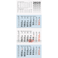 3-Monatskalender Wandkalender 32x74cm 3 Monatsblöcke 2025