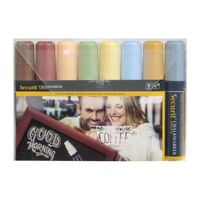 Securit Chalk Pens in Multicolour Plastic Liquid & No Dust - Pack of 8