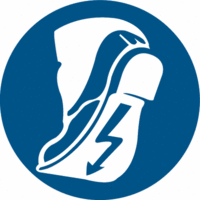 Sicherheitskennzeichnung - Antistatische Schuhe benutzen, Blau, 20 cm, B-7525