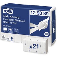 Tork Xpress® schnellauflösende Multifold Handtücher H2 129089 weiß/2-lagig/21x200