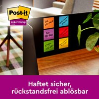 Post-it® Super Sticky Notes, farbig, 76 mm x 76 mm, Kartonverpackung mit 16 Blöcken