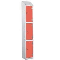 Wet area laminate door lockers with sloping top