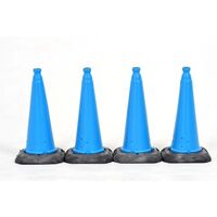 2 part coloured sports cone, 50cm blue - pack of 4