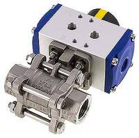 KH12PES-V Pneumat. Edelstahl-Kugelhahn, G 1/2", doppeltwirkend, FKM-Dichtung