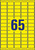 Etiketten in Sonderfarben, A4, 38,1 x 21,2 mm, 25 Bogen/1.625 Etiketten, neongelb